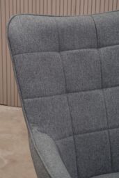 Orsina High Back Fabric Armchair with Black Legs, Versatile Durable Armchair, Easy to Maintain Bucket Chair in Grey - thumbnail 6