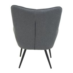Orsina High Back Fabric Armchair with Black Legs, Versatile Durable Armchair, Easy to Maintain Bucket Chair in Grey - thumbnail 4