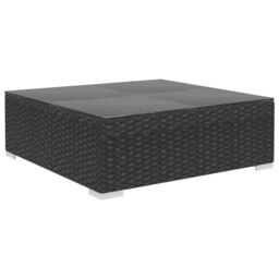 Berkfield Home 8 Piece Garden Lounge Set with Cushions Poly Rattan Black - thumbnail 6