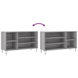 Berkfield Home Shoe Cabinet Grey Sonoma 102x36x60 cm Engineered Wood - Size: 102 x 36 x 60 cm - thumbnail 7