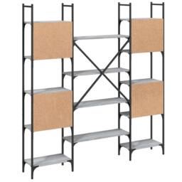 Berkfield Home Decorative Bookshelf Grey Sonoma 155.5x24x166.5 cm Engineered Wood - thumbnail 7