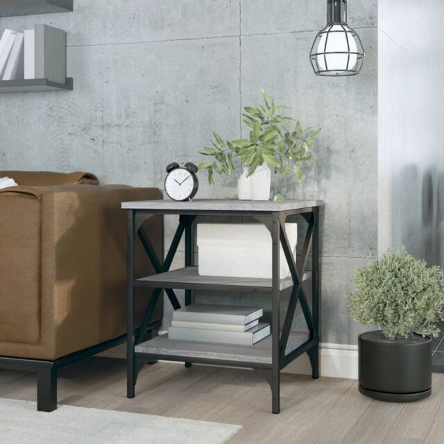 Berkfield Home Side Table Grey Sonoma 40x42x50 cm Engineered Wood - Size: 40 x 42 x 50 cm - image 1