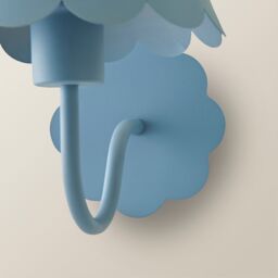 ValueLights Hattie Pair of Rechargeable Metal Scalloped Edge Wall Lights in Mid Blue - thumbnail 6