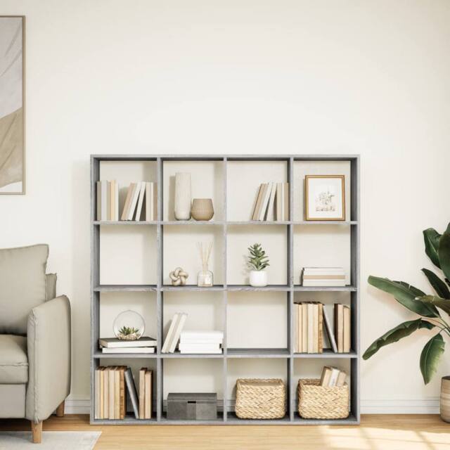 Berkfield Home Classic Book Cabinet Grey Sonoma 137.5x29x137.5 cm Engineered Wood - image 1