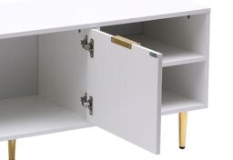 Moderna White MMT TV Stand, TV Stand Cabinet with Fluted Ribbed Gloss Doors & Legs, 130cm TV - thumbnail 4