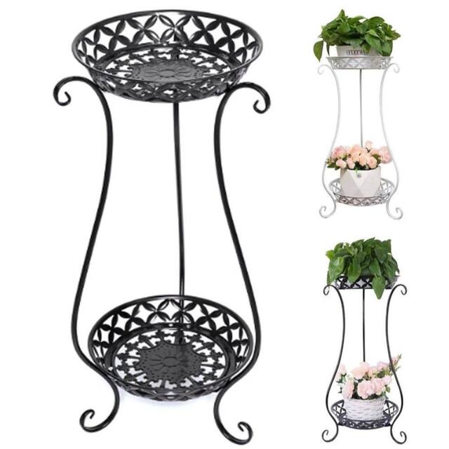 Kelvenix 64cm Tall Metal Flower Plant Pot black - image 1