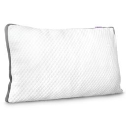 Aamira Luxury Shredded Memory Foam Bed Pillow 70x45cm, Orthopaedic Neck Back & Side Support, Bamboo Washable Cover in White - Size: 70x45 cm - thumbnail 1
