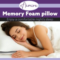 Aamira Luxury Shredded Memory Foam Bed Pillow 70x45cm, Orthopaedic Neck Back & Side Support, Bamboo Washable Cover in White - Size: 70x45 cm - thumbnail 2