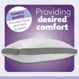 Aamira Luxury Shredded Memory Foam Bed Pillow 70x45cm, Orthopaedic Neck Back & Side Support, Bamboo Washable Cover in White - Size: 70x45 cm - thumbnail 3