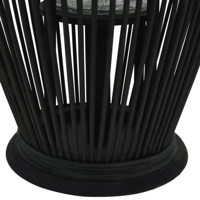 Berkfield Home Hanging Candle Lantern Holder Bamboo Black 60 cm - image 1