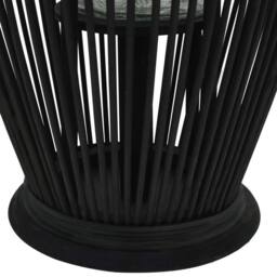 Berkfield Home Hanging Candle Lantern Holder Bamboo Black 60 cm - thumbnail 1