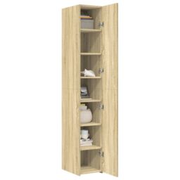 Berkfield Home Highboard Sonoma Oak 30x42.5x185 cm Engineered Wood in Brown - thumbnail 3