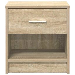 Berkfield Home Bedside Cabinet with Drawer Sonoma Oak 39x28x41 cm in Brown - Size: 39 x 28 x 41 cm - thumbnail 4