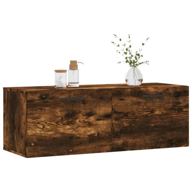 Berkfield Home Wall Cabinet Smoked Oak 100x36.5x35 cm Engineered Wood in Brown - image 1