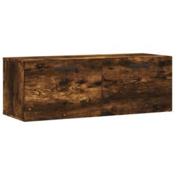 Berkfield Home Wall Cabinet Smoked Oak 100x36.5x35 cm Engineered Wood in Brown - thumbnail 3
