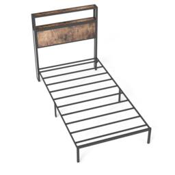 Rolipo 90cm Single Metal Bed Frame with Smart RGB LED & Storage Headboard in Black - Size: Double - thumbnail 8