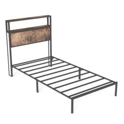 Rolipo 90cm Single Metal Bed Frame with Smart RGB LED & Storage Headboard in Black - Size: Double - thumbnail 7