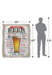 Retrorocket Studio Beer Around The World Silky Touch Super Soft Throw Blanket 152 X 127 cm in White - thumbnail 5