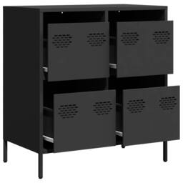 Berkfield Home Sideboard¬†Black 68x39x73.5 cm Cold-rolled Steel in Black - thumbnail 4