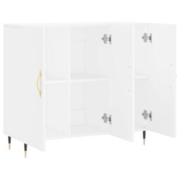 Berkfield Home Sideboard White 90x34x80 cm Engineered Wood - Size: 90 x 34 x 80 cm - thumbnail 5