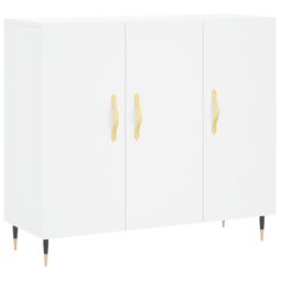 Berkfield Home Sideboard White 90x34x80 cm Engineered Wood - Size: 90 x 34 x 80 cm - thumbnail 2