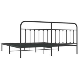 Berkfield Home Metal Bed Frame with Headboard Black 193x203 cm - thumbnail 8