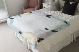 Benjamin Tate Design Pastel Colour Flowers Blanket in Natural - Size: 120 cm x 150 cm - thumbnail 3