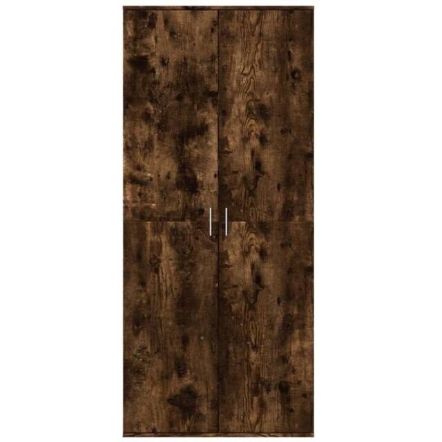 Berkfield Home Highboard Smoked Oak 80x35x180 cm Engineered Wood in Brown - Size: 80 x 35 x 180 cm - image 1