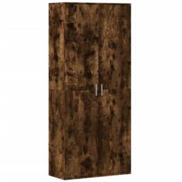 Berkfield Home Highboard Smoked Oak 80x35x180 cm Engineered Wood in Brown - Size: 80 x 35 x 180 cm - thumbnail 3