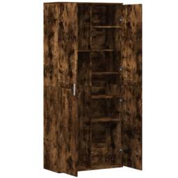 Berkfield Home Highboard Smoked Oak 80x35x180 cm Engineered Wood in Brown - Size: 80 x 35 x 180 cm - thumbnail 6