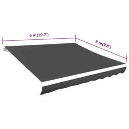 Berkfield Home Awning Top Sunshade Canvas Anthracite 600x300 cm in Black - thumbnail 5