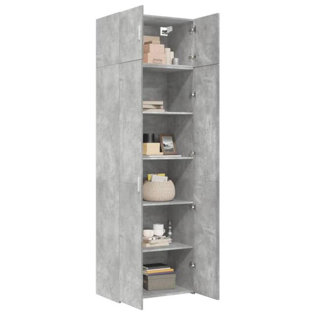 Berkfield Home Storage Cabinet Concrete Grey 70x42.5x225 cm Engineered Wood - image 1