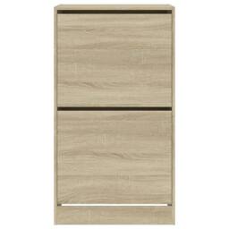 Berkfield Home Shoe Cabinet with 2 Flip-Drawers Sonoma Oak 60x42x108 cm in Light Brown - Size: 60 x 42 x 108 cm - thumbnail 6