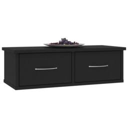 Berkfield Home Wall-mounted Drawer Shelf Black 60x26x18.5 cm Engineered Wood - thumbnail 3