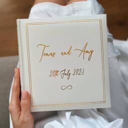 Fragranced Humour Personalised Wedding Photo Album - White Leather - thumbnail 3