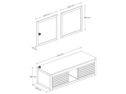 Vente-unique Acacia Wood Wall-Hung Bathroom Unit With Double Basin & Mirrors in Walnut - thumbnail 6