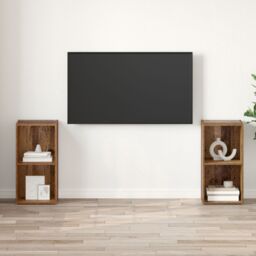 Berkfield Home with Shelf with Storage 2 pcs Old wood 72 x 35 x 36.5 cm Engineered wood in Brown - thumbnail 4