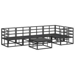Berkfield Home Garden Sofa Set 6 pcs Black 70 x 70 x 32 cm Aluminium - thumbnail 9