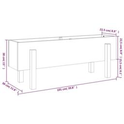 Berkfield Home Garden Raised Bed White 101x30x38 cm Solid Wood Pine - Size: 101 x 30 x 38 cm - thumbnail 9
