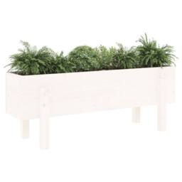 Berkfield Home Garden Raised Bed White 101x30x38 cm Solid Wood Pine - Size: 101 x 30 x 38 cm
