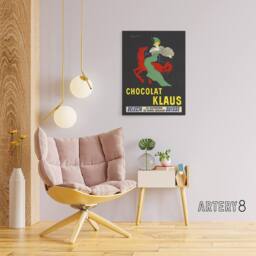 "Artery8 Klaus Chocolate Vintage Advert Canvas Wall Art Print Cappiello in Black - Size: W12"" x H16""" - thumbnail 3