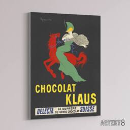 "Artery8 Klaus Chocolate Vintage Advert Canvas Wall Art Print Cappiello in Black - Size: W12"" x H16""" - thumbnail 2