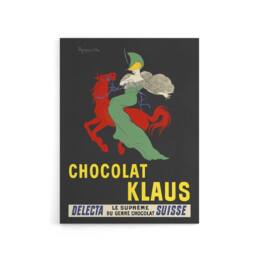 "Artery8 Klaus Chocolate Vintage Advert Canvas Wall Art Print Cappiello in Black - Size: W12"" x H16""" - thumbnail 1