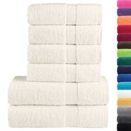 Berkfield Home 6 Piece Premium Towel Set SOLUND Cream 600 gsm