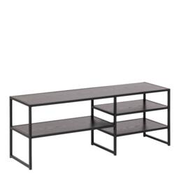 Wyld Haus El Paso Black Metal Open TV Unit 3 Black Shelves - thumbnail 3