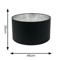 ValueLights Reni Black with Chrome Inner Easy Fit Ceiling Lamp Shade & Bulb - Size: Small - thumbnail 7