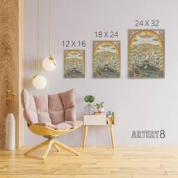 "Artery8 Map Salvation Army 1910 Work For All Canvas Wall Art Print - Size: W18"" x H24""" - thumbnail 4