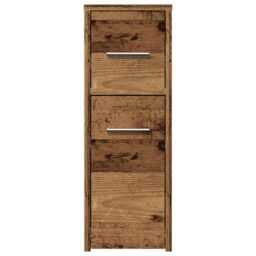Berkfield Home Narrow Bathroom Cupboard with Wheels Old Wood Engineered Wood in Brown - thumbnail 4