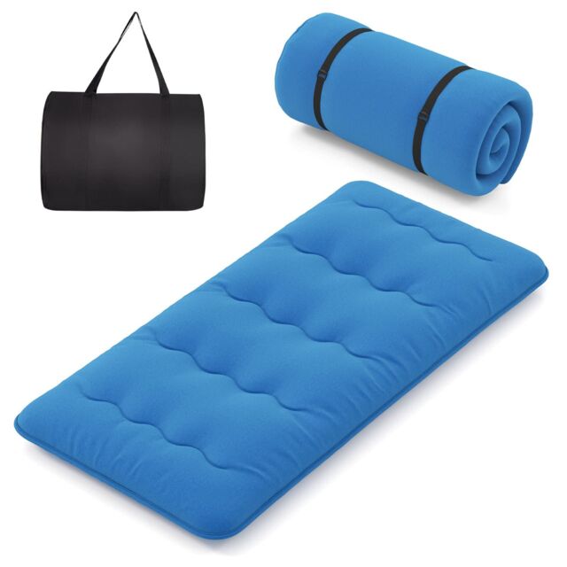 Gymax Small Double Floor Mattress Roll up Mattress Pad Tatami With Carry Bag in Navy - image 1