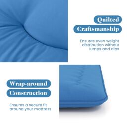 Gymax Small Double Floor Mattress Roll up Mattress Pad Tatami With Carry Bag in Navy - thumbnail 6